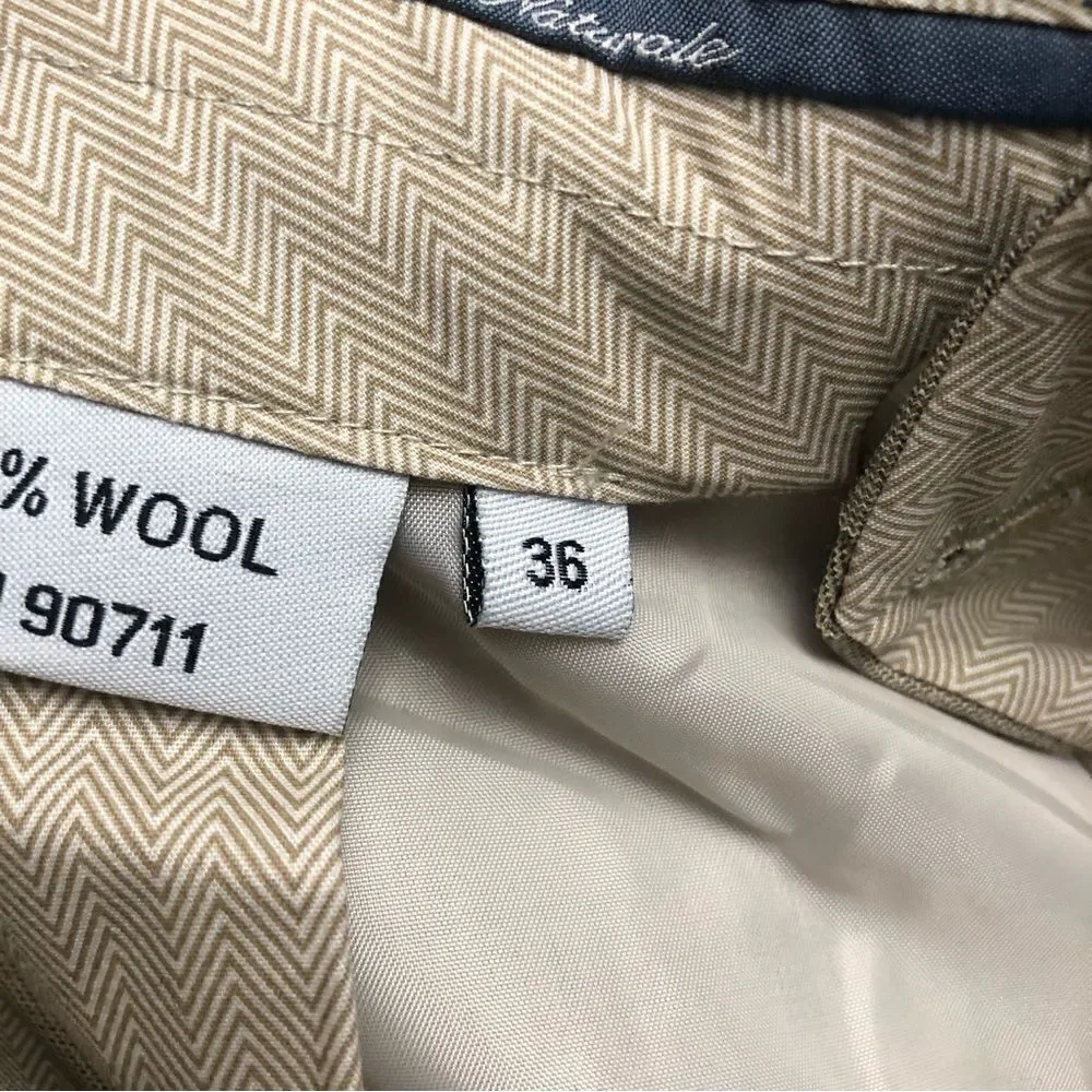 100% Wool Linea Naturale Luxe Flat Front Dress Men’s Pants 36x30 NWOT